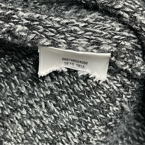 Jaclyn Smith Black & Gray Knit Open Front Cardigan Jacket Textured Sweater - Picture 6 of 6